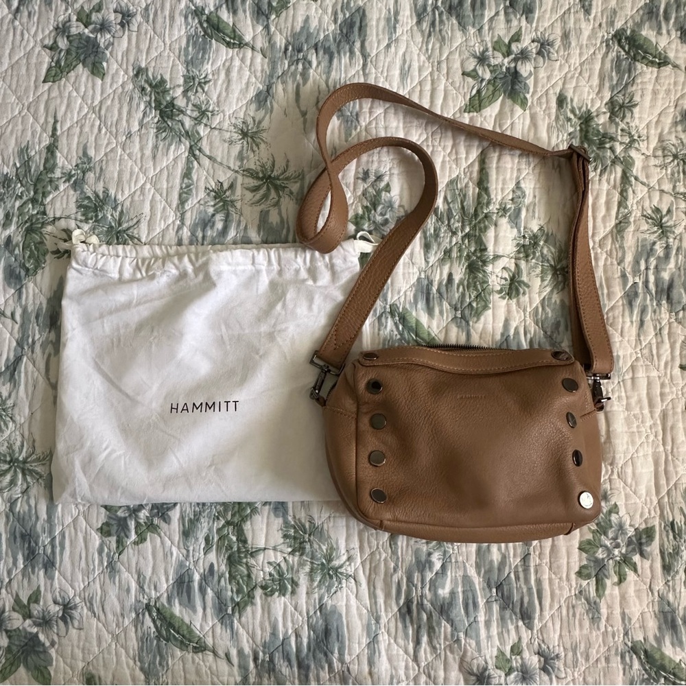 Hammitt Evan Crossbody Biscotti Tan Light Brown Gunmetal
